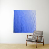 Donkerblauw geometrisch meshpatroon met verloop wandkleed (In Situ (horizontaal))
