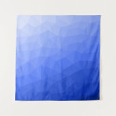 Donkerblauw geometrisch meshpatroon met verloop wandkleed (Voorkant)