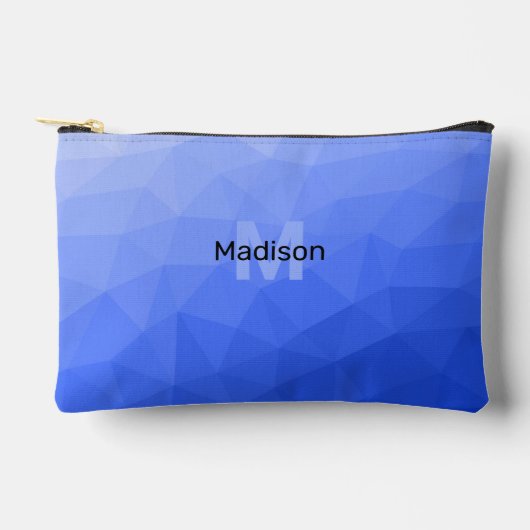 Donkerblauw geometrisch meshpatroon Monogram Etui (Voorkant)