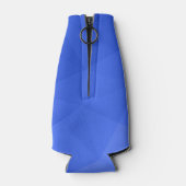 Donkerblauw geometrisch meshpatroon Monogram Flesjeskoeler (Achterkant)