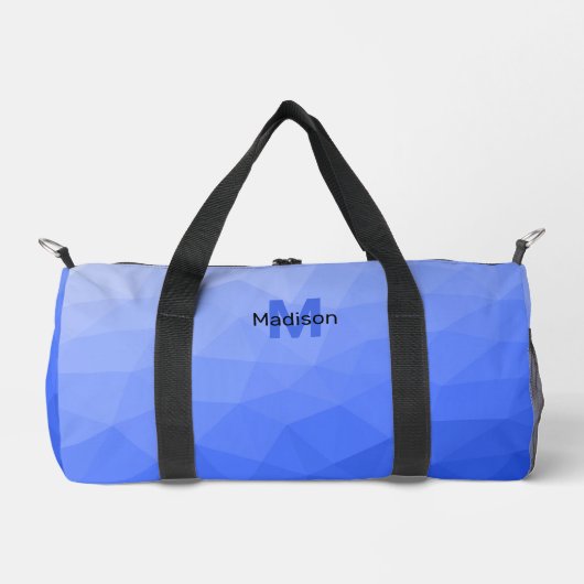 Donkerblauw geometrisch meshpatroon Monogram Plunjezak (Voorkant)