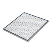 Donkerblauw geometrisch patroon tegeltje (Zijkant)