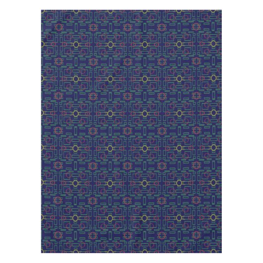 Donkerblauw geometrisch tafelkleed (Voorkant)