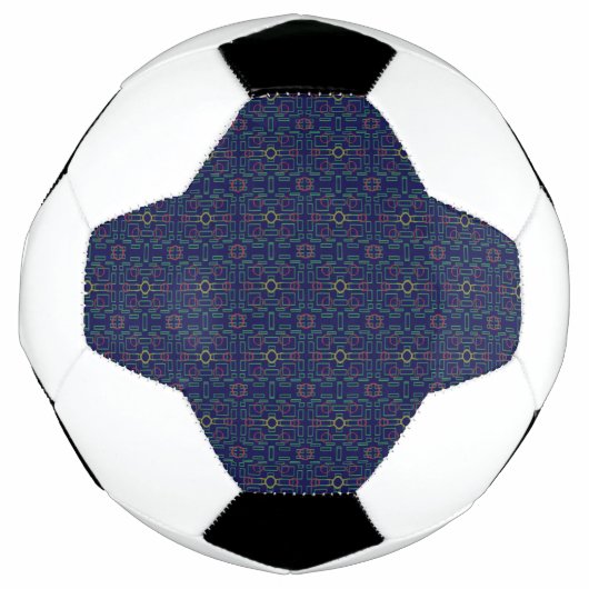 donkerblauw geometrisch Voetbal (Voorkant)