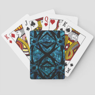 Donkerblauw Geometrische nacht Botanisch bos Pokerkaarten