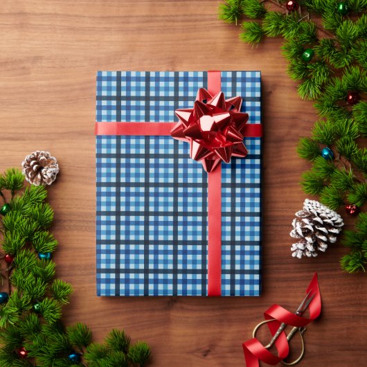 Donkerblauw geruit cadeaupapier (Feestdagen Geschenken)