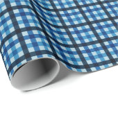 Donkerblauw geruit cadeaupapier (Rol Hoek)