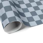 Donkerblauw geruit geruit patroon geruit 00s 90s cadeaupapier (Rol Hoek)