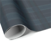 Donkerblauw geruit kerstpatroon cadeaupapier (Rol Hoek)