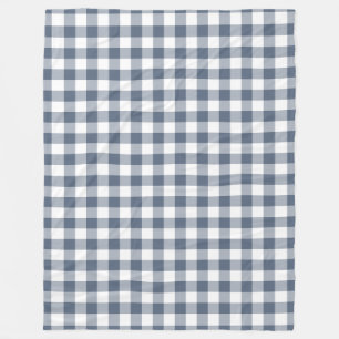 Donkerblauw geruit patroon fleece deken