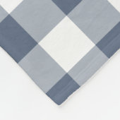 Donkerblauw geruit patroon fleece deken (Hoek)