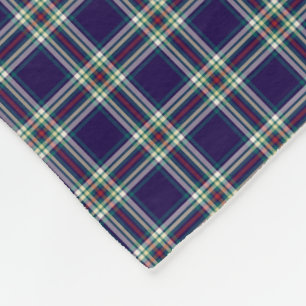 Donkerblauw geruite patroon fleece deken