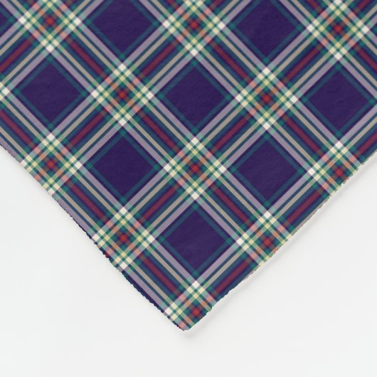 Donkerblauw geruite patroon fleece deken (Hoek)