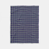 Donkerblauw geruite patroon fleece deken (Voorkant)