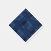 Donkerblauw gestructureerde geometrie servet (Hoek)