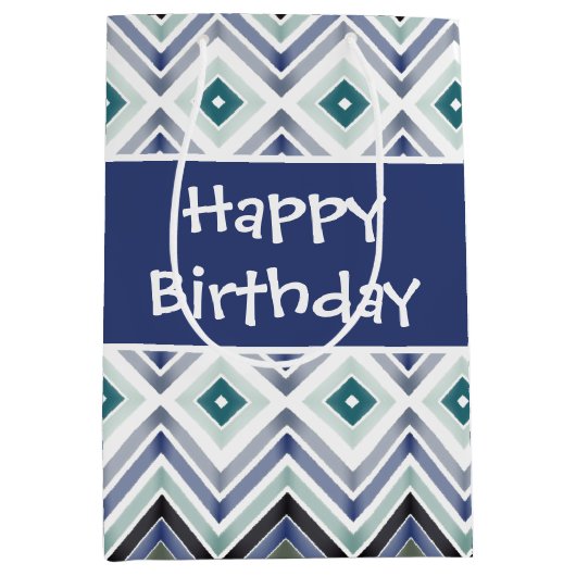 Donkerblauw gevarieerd medium cadeauzakje (Voorkant)