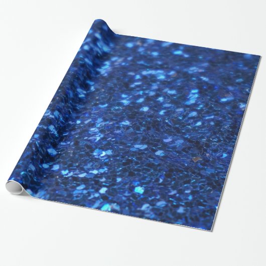 Donkerblauw glitter-omslagpapier cadeaupapier (Uitgerold)