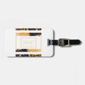 Donkerblauw goud Abstract monogram Bagagelabel (Voorkant horizontaal)