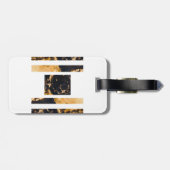 Donkerblauw goud Abstract monogram Bagagelabel (Achterkant horizontaal)