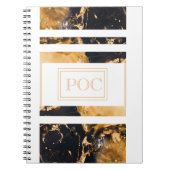 Donkerblauw goud Abstract monogram Notitieboek (Voorkant)