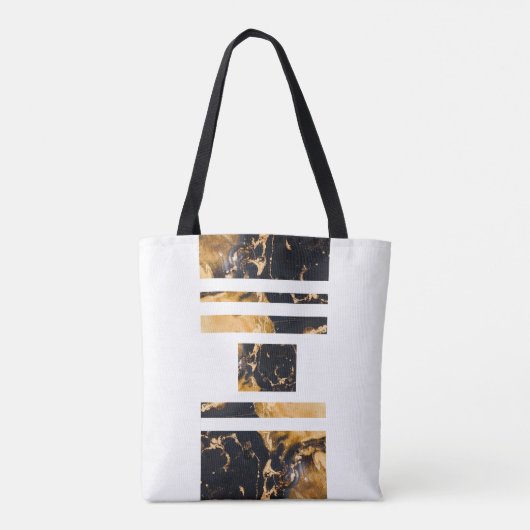 Donkerblauw goud Abstract monogram Tote Bag (Achterkant)