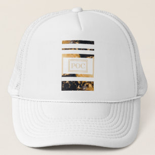 Donkerblauw goud Abstract monogram Trucker Pet