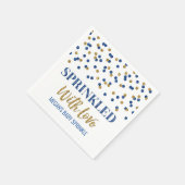 Donkerblauw Goud Confetti Bestrooid met Liefde Servet (Hoek)