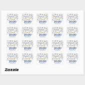 Donkerblauw Goud Glitter Confetti Afstuderen 2020 Vierkante Sticker (Vel)