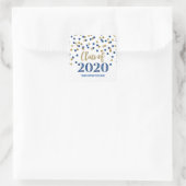 Donkerblauw Goud Glitter Confetti Afstuderen 2020 Vierkante Sticker (Tas)