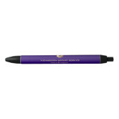 Donkerblauw & Goud Monogram Notaris Business Promo Zwarte Inkt Pen (Voorkant)
