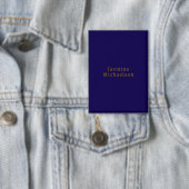 Donkerblauw & Goud Schattig Minimalistisch Eigen N Button (Insitu)