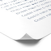 Donkerblauw gouden bladeren ovale krans bruiloft poster (Hoek)