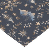 Donkerblauw gouden Ornamenten kerstpatroon Korte Tafelloper (Hoek)