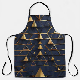 Donkerblauw & Gouden Piramide Kunst Schort