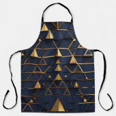 Donkerblauw & Gouden Piramide Kunst Schort (Voorkant)