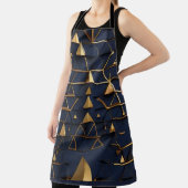 Donkerblauw & Gouden Piramide Kunst Schort (Insitu)