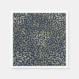 Donkerblauw & Gouden Stippen Confetti Elegante Gla Servet