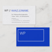 donkerblauw, grafisch visitekaartje (Voorkant / Achterkant)