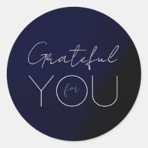 Donkerblauw "Grateful for you" Sticker