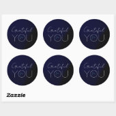 Donkerblauw "Grateful for you" Sticker (Vel)