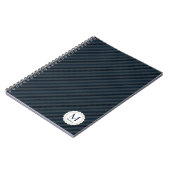 Donkerblauw & grijs, aangepast monogram notitieboek (Linkerzijde)