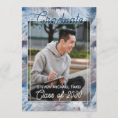 Donkerblauw grijs Abstract Afstuderen Aankondiging (Voorkant)