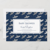 Donkerblauw grijs Baby shower Kaart (Voorkant)