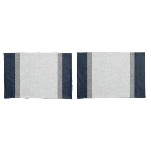 Donkerblauw grijs Eenvoudige streep Abstract Kussensloop (Voorkant-Set)