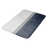 Donkerblauw, grijs, eenvoudige streep badmat (Gekanteld)