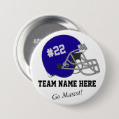 Donkerblauw Grijs Footballs Helm Button (Voorkant /achterkant)