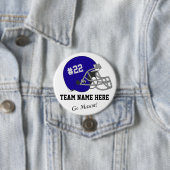 Donkerblauw Grijs Footballs Helm Button (In situ)