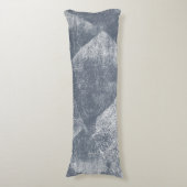 Donkerblauw-grijs minimale geometrische inkttextuu lichaamskussen (Voorkant Verticaal)