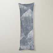 Donkerblauw-grijs minimale geometrische inkttextuu lichaamskussen (Achterkant (Verticaal))