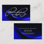 Donkerblauw Grijs Monogram Manager-Visitekaartje Visitekaartje (Voorkant / Achterkant)